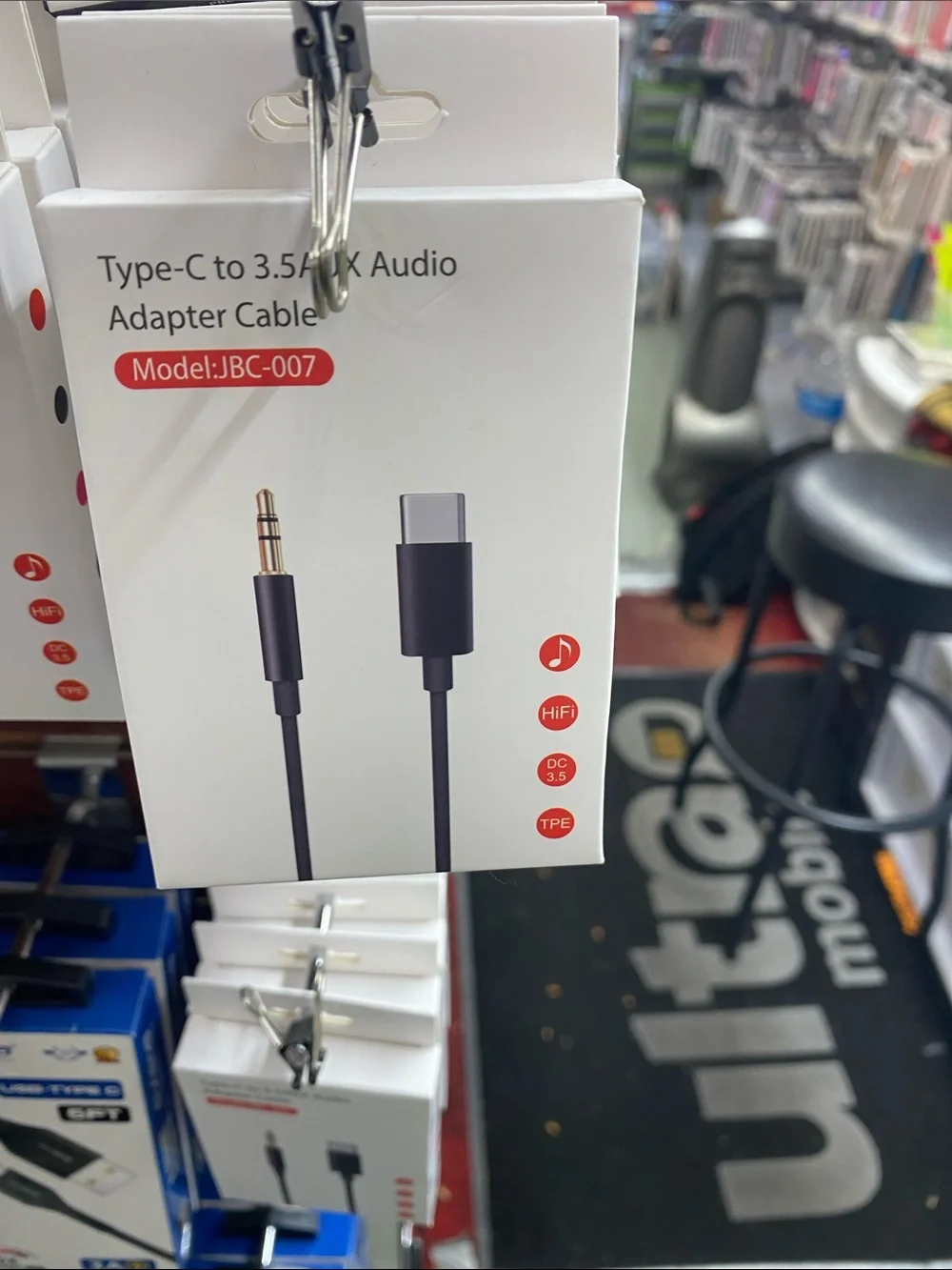 Type-C to 3.5mm AUX Audio Adapter Cable - Black